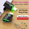 USB-A OTG hona till USB C hane adapter USB 3.2 Gen 2 10Gbps, Silver
