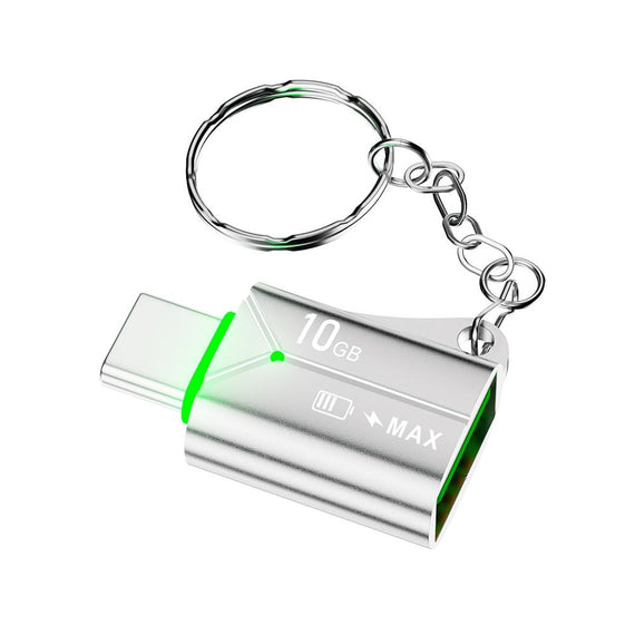 USB-A OTG hona till USB C hane adapter USB 3.2 Gen 2 10Gbps, Silver