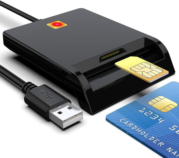 USB-A Smart- och SIM-kortläsare ISO7816 ID kort EMV Kredit kort