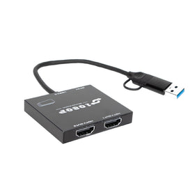 NÖRDIC USB-A och C till Dual HDMI 1080P60Hz