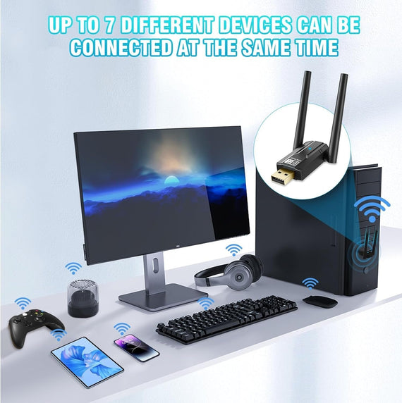 USB Bluetooth 5.4 Dongle for PC Wireless Mouse Keyboard Music Audio Receiver Transmitter Long Range up to 150m