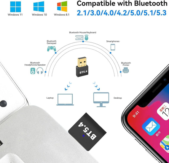 USB Bluetooth dongle rev 5.4+EDR 20m