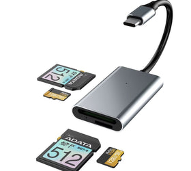 NÖRDIC USB-C 3.0 Kortläsare 4 Slot SD4.0, SD3.0, MicroSD4.0, MicroSD3.0 UHS-I/UHS-II