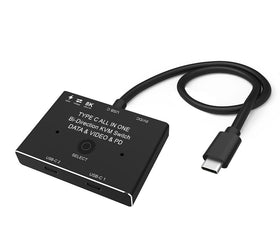 USB-C Bi-directional Switch Splitter 2 to1 and 1 to 2 8K/60Hz 4K/144Hz 100W 10G Data+Video transfer