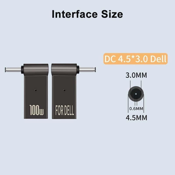 NÖRDIC USB-C till Laptopladdningsadapter, USB-C till DC-kontakt, 100W PD, DC 4,5×3,0mm för DELL