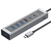 NÖRDIC USB-C Hub 2xUSB-C 10G, 1xUSB-A 10G, 4xUSB-A 5G, 60cm kabel