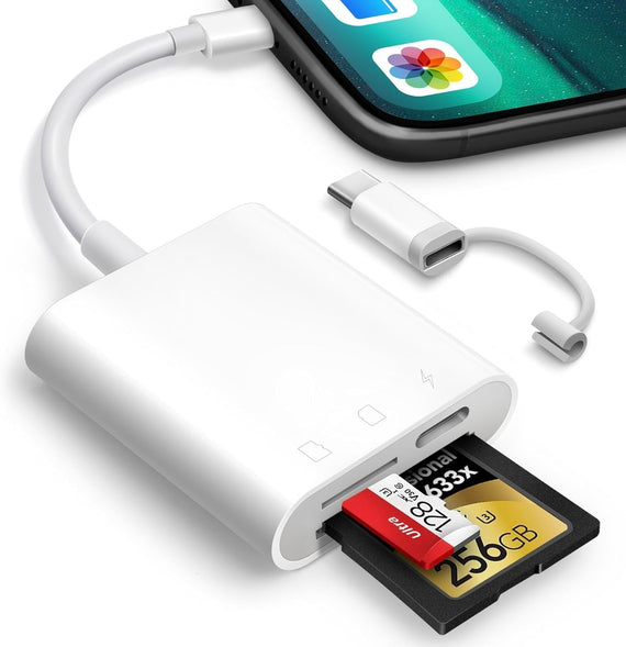 USB-C+Lightning card Reader SD+MicroSD+USB-C PD30W UHS-I