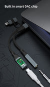 NÖRDIC USB-C+Lightning till Audio 3,5mm PD60W USB-C 15cm