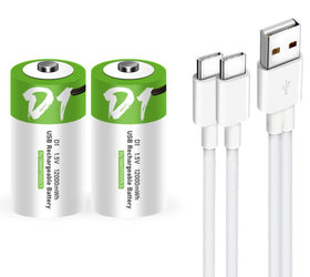 NÖRDIC USB-C Uppladdningsbara batterier 2-pack D/LR20