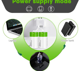 NÖRDIC USB-C Uppladdningsbara batterier 2-pack D/LR20