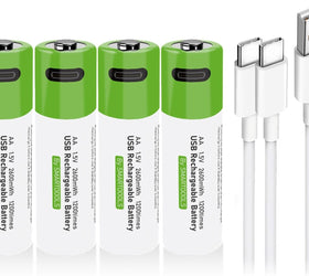NÖRDIC USB-C Uppladdningsbara batterier 4-pack AA/LR06