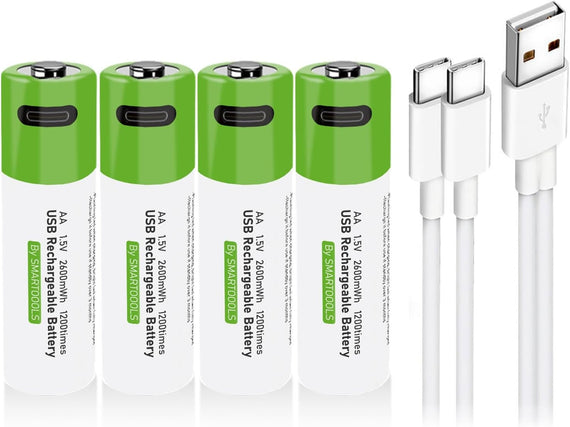 NÖRDIC USB-C Uppladdningsbara batterier 4-pack AA/LR06