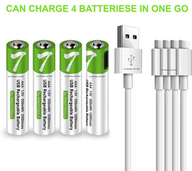 NÖRDIC USB-C Uppladdningsbara batterier 4-pack AAA/LR03