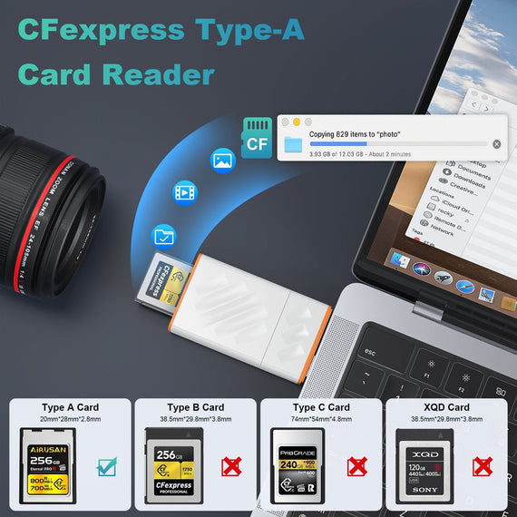 NÖRDIC USB-A, USB-C 3.0 Kortläsare CFexpress Type A UHS-I