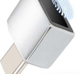 NÖRDIC USB-C Windows Hello Fingeravtrycksläsare för Windows 11/10, Säkerhetsenhet för inloggning på PC och bärbara datorer, Snabbt och säkert lås