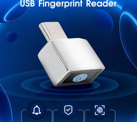 NÖRDIC USB-C Windows Hello Fingeravtrycksläsare för Windows 11/10, Säkerhetsenhet för inloggning på PC och bärbara datorer, Snabbt och säkert lås