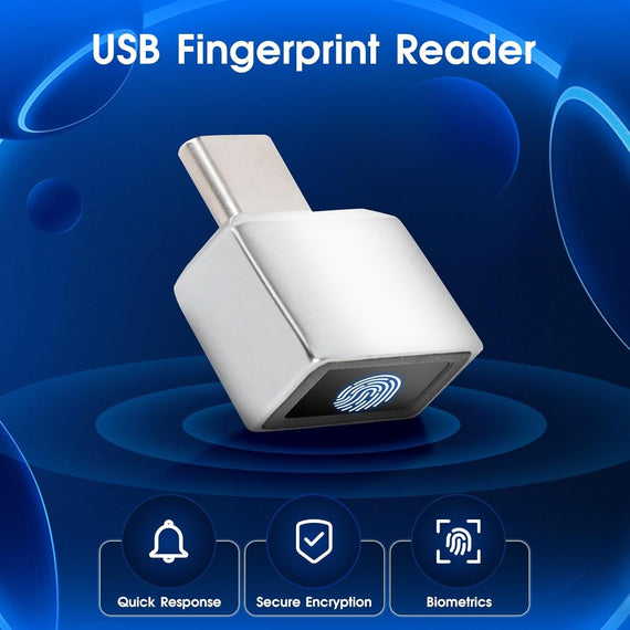 NÖRDIC USB-C Windows Hello Fingeravtrycksläsare för Windows 11/10, Säkerhetsenhet för inloggning på PC och bärbara datorer, Snabbt och säkert lås