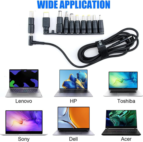 NÖRDIC USB‑C till DC‑strömkabel med 10st adaptrar 1.8m