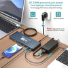 NÖRDIC USB-C DisplayLink Dockningsstation 1 till 17 Dubbla skärmar HDMI + DP, 1xUSB-C PD 100W, 1xUSB-C QC, 2xUSB-C, 1xUSB-A QC, 4xUSB-A, 1xGigaLan