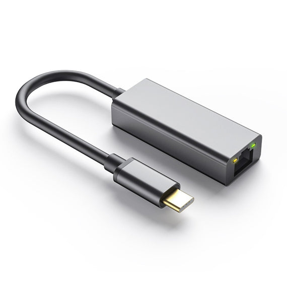 USB-C till Giga Ethernet nätverksadapter 17cm Space Grey aluminium med ASIX AX88179