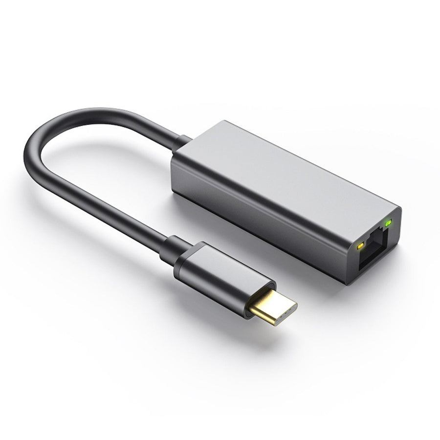 USB-C till Giga Ethernet nätverksadapter 17cm Space Grey aluminium med ASIX AX88179