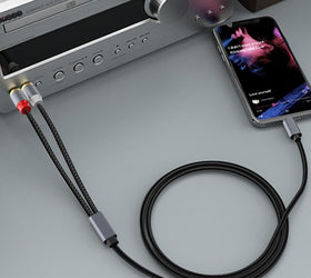 NÖRDIC USB-C till RCA ljudkabel 2m