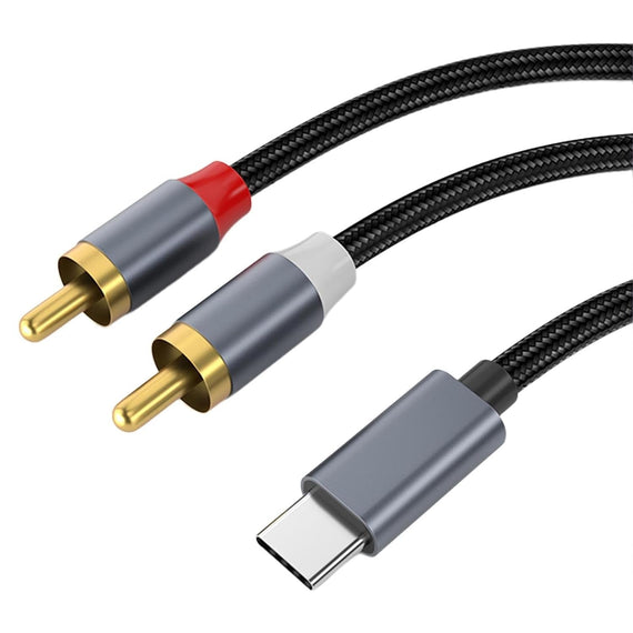 NÖRDIC USB-C till RCA ljudkabel 3m