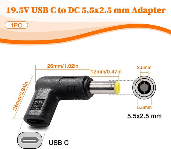 NÖRDIC USB-C till DC 5.5x2.5mm-adapter 12-20V