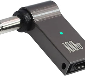 NÖRDIC USB-C till Laptopladdningsadapter, USB-C till DC-kontakt, 100W PD, laddningsadapter för bärbar dator 18–20V 5,5×2,5mm