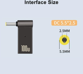 NÖRDIC USB-C till Laptopladdningsadapter, USB-C till DC-kontakt, 100W PD, laddningsadapter för bärbar dator 18–20V 5,5×2,5mm
