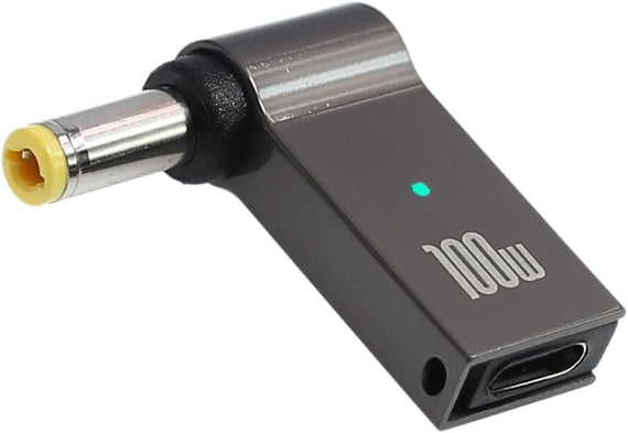 NÖRDIC USB-C till Laptopladdningsadapter, USB-C till DC-kontakt, 100W PD, laddningsadapter för bärbar dator 18–20V 5,5×2,5mm