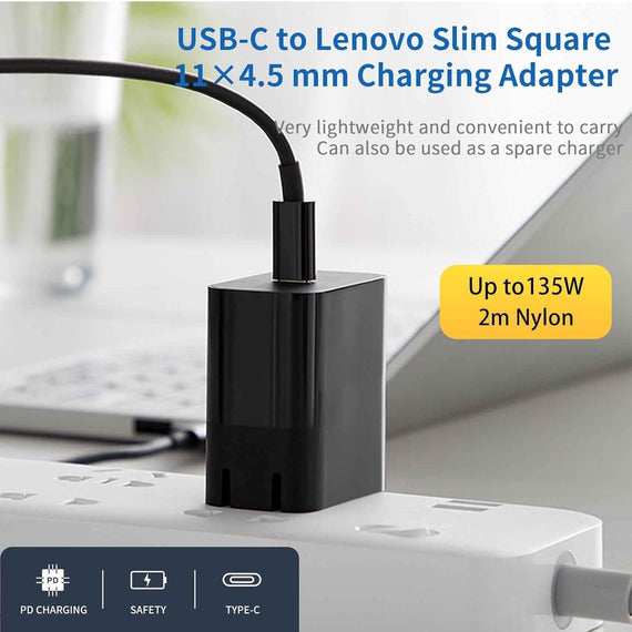 NÖRDIC USB-C till Lenovo Yellow Square kabel 135W 2m