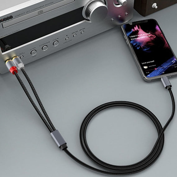 USB-C till RCA kabel 1,2m för ljud