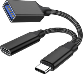 NÖRDIC USB-C till USB-A och USB-C PD60W laddadapter 13 cm