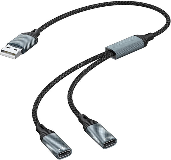 NÖRDIC USB Splitter USB-A to 2xUSB-C
