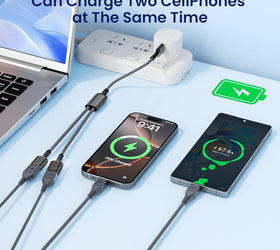 NÖRDIC USB Splitter USB-A to 2xUSB-C