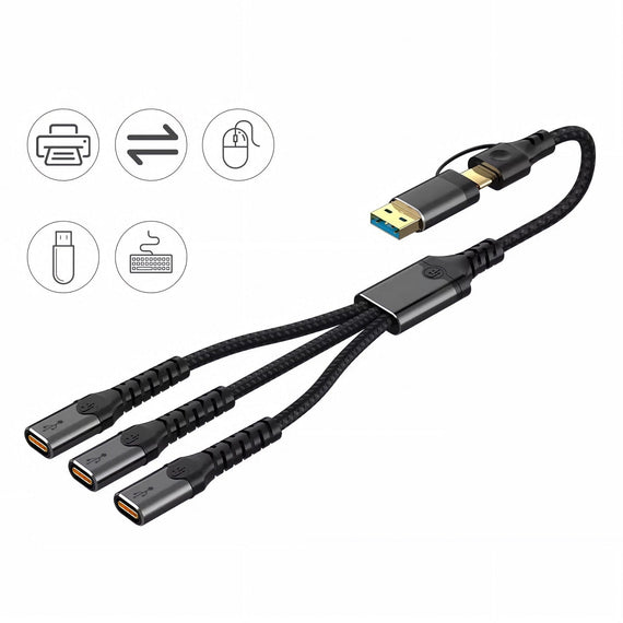 NÖRDIC USB-C/A hubb till 3xUSB-C