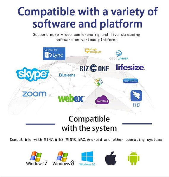 Webbkamera 4K Full HD 30fps 2K 60fps med autofokus och  mikrofon roterbar 5MP