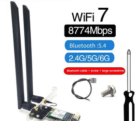 NÖRDIC WiFi 7 PCIe x1 trådlöst nätverkskort med Intel BE200-chipset, 8800 Mbps, Bluetooth 5.4
