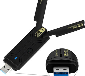 NÖRDIC WiFi 7 USB 3.0 trådlös adapter med tri-band och hög hastighet för stationära och bärbara datorer, Windows 10/11, Plug & Play