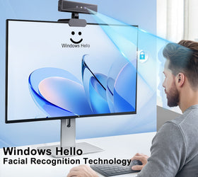 NÖRDIC Windows Hello Webbkamera 2592×1944p 30FPS 5MP med ansiktsigenkännings-teknik