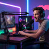 NÖRDIC XLR/USB dynamisk mikrofonkit, RGB-justerbart mikrofonarmstativ för streaming, gaming, voice-over och inspelning