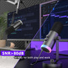 NÖRDIC XLR/USB dynamisk mikrofonkit, RGB-justerbart mikrofonarmstativ för streaming, gaming, voice-over och inspelning