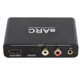 NÖRDIC eARC/ARC HDMI Ljud-Extractor, 24 bit 192 kHz volymkontroll, HDMI, RCA, optisk och 3,5 mm ljudutgång, för HDTV, högtalare och förstärkare