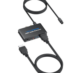 NÖRDIC HDMI eARC/ARC till Optisk och RCA Ljudextractor, stöd för 5.1/2.0-kanalsljud CEC