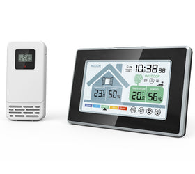 NÖRDIC Trådlös Multifunktionell termometer och hygrometer för inom- och utomhusbruk med väckarklocka, kalender