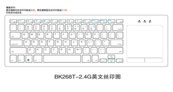 NÖRDIC trådlös 2,4G Tangentbord med pekplatta 78 tangenter IOS Android Windows Arabisk layout