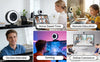 NÖRDIC HD 4K-webbkamera för PC och laptop, 360° justerbar med autofokus, 3-färgs touchbelysning för videosamtal, livestreaming och distansarbete