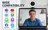 NÖRDIC HD 4K-webbkamera för PC och laptop, 360° justerbar med autofokus, 3-färgs touchbelysning för videosamtal, livestreaming och distansarbete