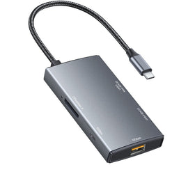 NÖRDIC USB-C 3.2 Kortläsare 1xSD 4.0, 1xMicroSD 4.0, 1xCFExpress A, 1xUSB-C 3.2 10G, 1xUSB-A 3.2 10G, UHS-II